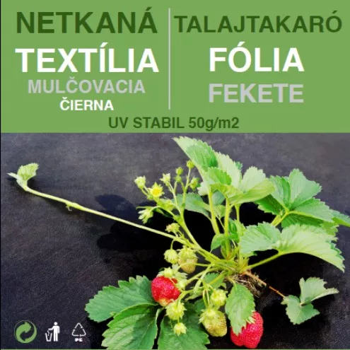 Talajtakaró fekete geotextília 50g/m2 UV stab. 1,6m x 5m (8m2)