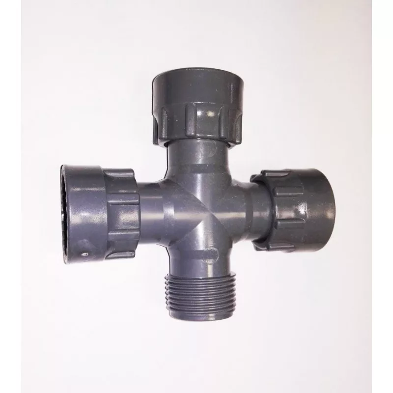 Hollanderes szelepkötő kereszt idom 1" KBBB PVC