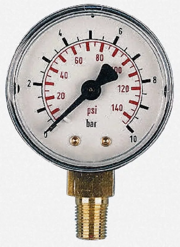 Glicerinnel töltött nyomásmérő óra, INOX, max. 10 bar